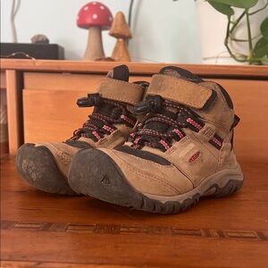 Keen Ridge Flex Waterproof Hiking Boot Kids' Tan and Black Size 10